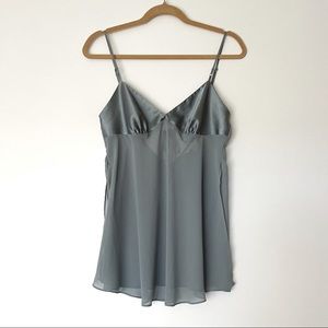 NEW Victoria’s Secret Satin Sheer Camisole S Gray